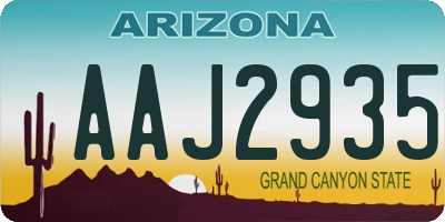 AZ license plate AAJ2935