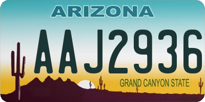 AZ license plate AAJ2936