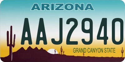 AZ license plate AAJ2940