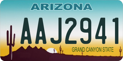 AZ license plate AAJ2941