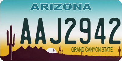 AZ license plate AAJ2942