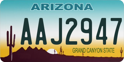 AZ license plate AAJ2947