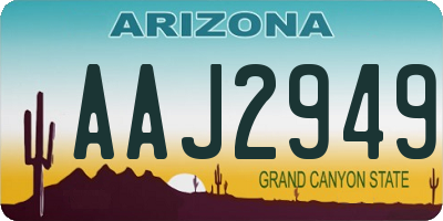 AZ license plate AAJ2949