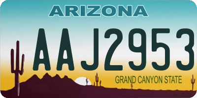 AZ license plate AAJ2953