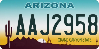 AZ license plate AAJ2958