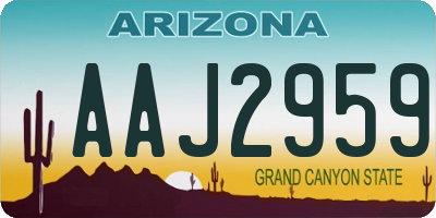 AZ license plate AAJ2959