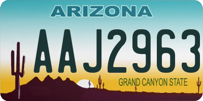 AZ license plate AAJ2963