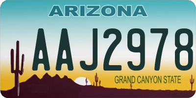 AZ license plate AAJ2978