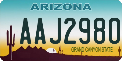 AZ license plate AAJ2980