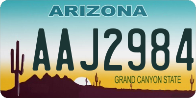 AZ license plate AAJ2984