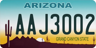 AZ license plate AAJ3002