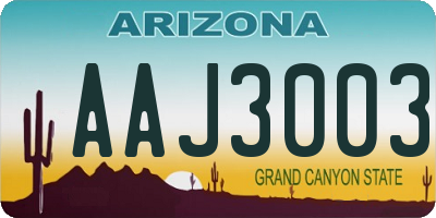 AZ license plate AAJ3003