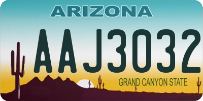 AZ license plate AAJ3032