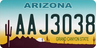 AZ license plate AAJ3038