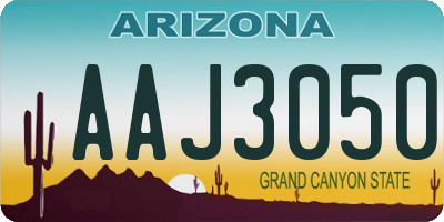 AZ license plate AAJ3050
