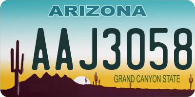 AZ license plate AAJ3058