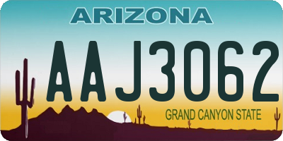AZ license plate AAJ3062