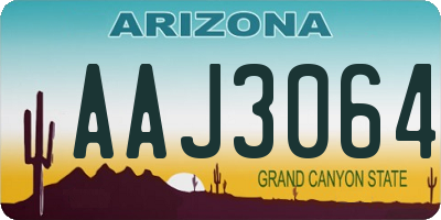 AZ license plate AAJ3064