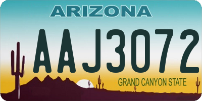 AZ license plate AAJ3072