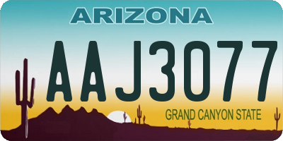 AZ license plate AAJ3077