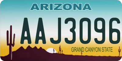 AZ license plate AAJ3096