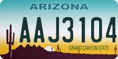 AZ license plate AAJ3104