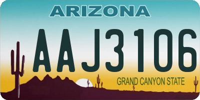 AZ license plate AAJ3106
