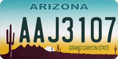AZ license plate AAJ3107