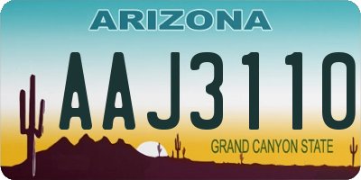 AZ license plate AAJ3110