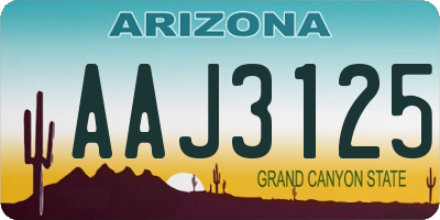 AZ license plate AAJ3125