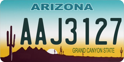 AZ license plate AAJ3127