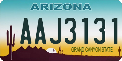 AZ license plate AAJ3131
