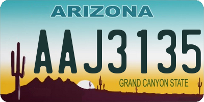 AZ license plate AAJ3135