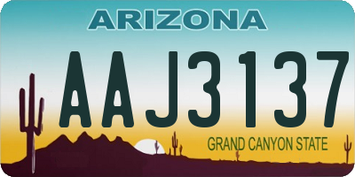 AZ license plate AAJ3137