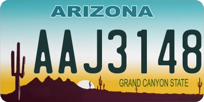 AZ license plate AAJ3148