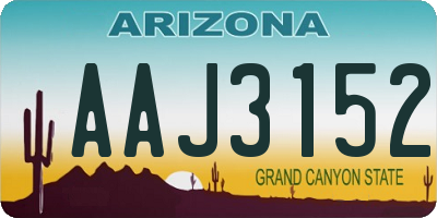 AZ license plate AAJ3152