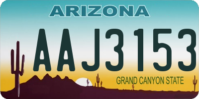 AZ license plate AAJ3153