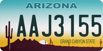 AZ license plate AAJ3155