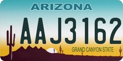 AZ license plate AAJ3162