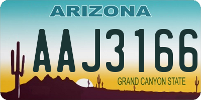 AZ license plate AAJ3166