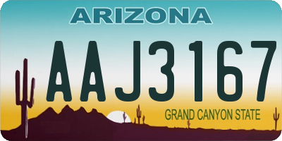 AZ license plate AAJ3167