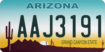 AZ license plate AAJ3191
