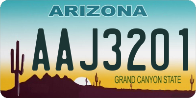 AZ license plate AAJ3201