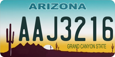 AZ license plate AAJ3216