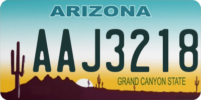 AZ license plate AAJ3218