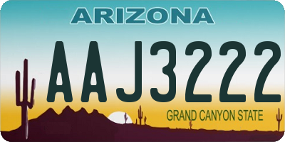 AZ license plate AAJ3222
