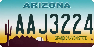 AZ license plate AAJ3224