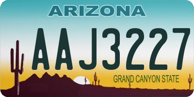 AZ license plate AAJ3227