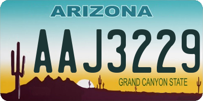 AZ license plate AAJ3229