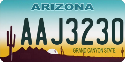 AZ license plate AAJ3230